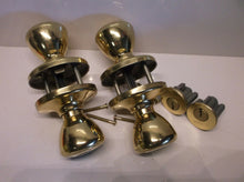 (2) Kwikset Polished Brass Door Knob Lock Set - Keyed Alike BUT No Keys Included
