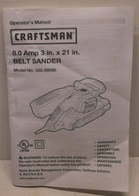 Craftsman 320.39596 Operators Manual 3 x 21" Belt Sander