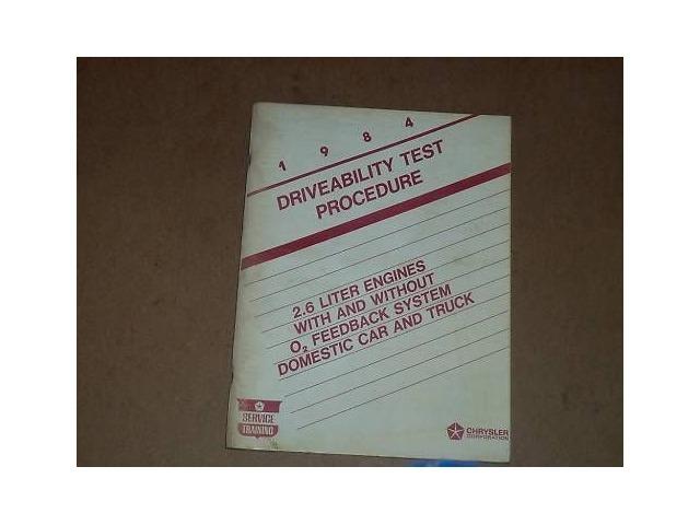 1984 Chrysler 2.6L Engine Driveability Training Manual
