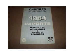 1984 Chrysler Dodge Plymouth Imports New Model H Manual