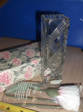 Avon 1980 Fostoria Crystal Bud Vase With Fabric Flower