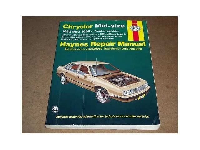 1982-1995 400 600 LeBaron Haynes Repair Service Manual