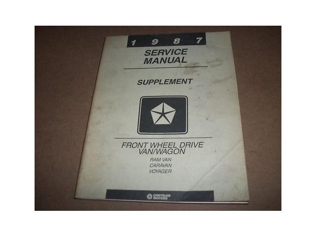 1987 Dodge Ram Van Caravan Voyager Service Manual Supp
