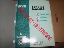 1998 Pontiac Grand Am Achieva Skylark Service Manual