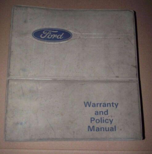 Ford Warranty and Policy Manual