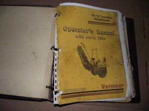 Vermeer VS-12 Trencher Attachment Operators Manual with parts list