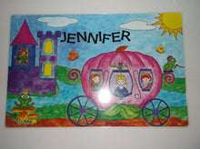 Personalized Girls Princess Name Placements with Dry Erase Games On Back