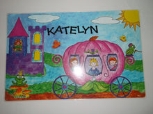 Personalized Girls Princess Name Placements with Dry Erase Games On Back