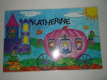 Personalized Girls Princess Name Placements with Dry Erase Games On Back