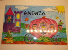 Personalized Girls Princess Name Placements with Dry Erase Games On Back