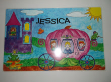 Personalized Girls Princess Name Placements with Dry Erase Games On Back