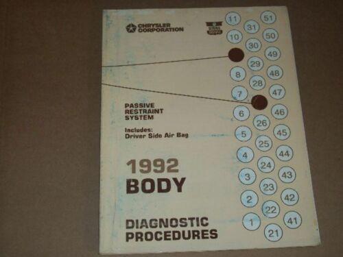 1992 Body Diagnostic Procedures Passive Restraint System
